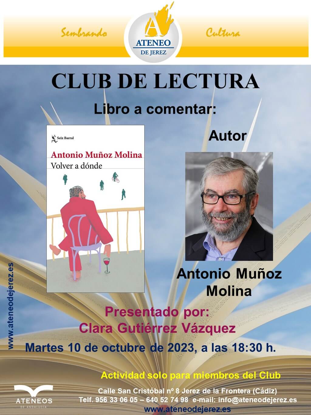 Club de Lectura comentó el libro “Volver a dónde” de Antonio Muñoz Molina